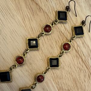 1990’s Black and Red Geometric Earrings